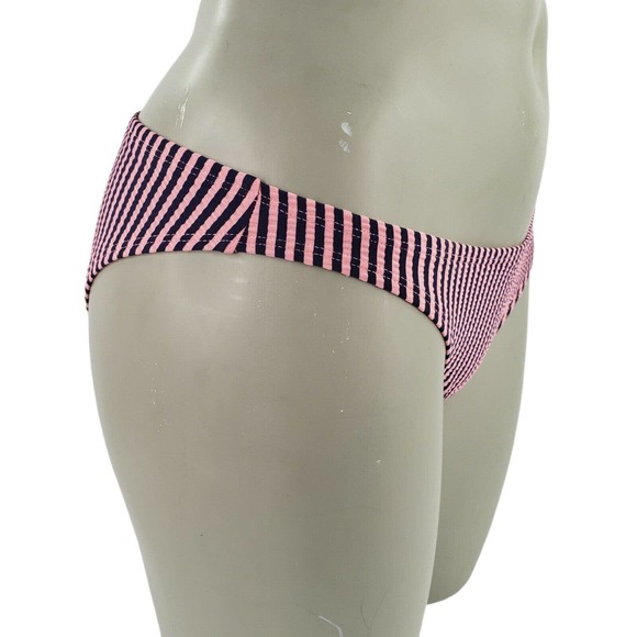 Cheeky Striped Bikini Bottom Juniors 3/5 Womens 0/2 Pink Black Xhilaration - Picture 2 of 12